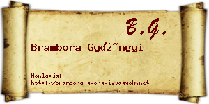 Brambora Gyöngyi névjegykártya